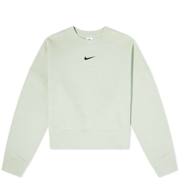 Nike Tops - Nike Green Center Swoosh Crewneck Sweater Cropped Oversized Large